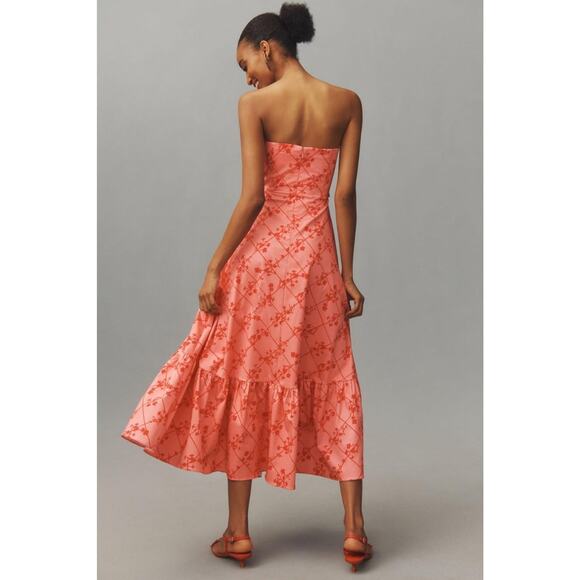 Anthropologie Hutch Pink Floral Bow-Tie Maxi Dress NWT Size 10 Wedding Guest - Picture 7 of 14